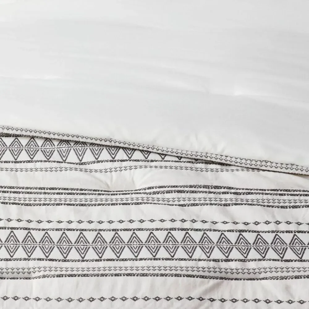 8pc Queen Woven Diamond Striped Comforter and Sheet Set - Threshold